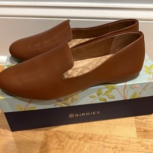 Birdies The Starling Cognac Brown Leather Flats Size 8.5- New